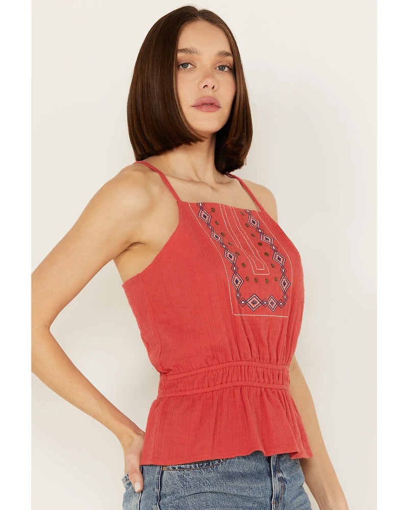 Rock & Roll Denim Women's Southwestern Embroidered Sleeveless Tank