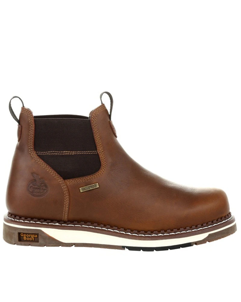 Georgia Boot Men's Waterproof Chelsea Work Boots - Soft Toe