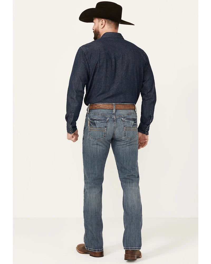 Cinch Men's Ian Medium Stonewash Slim Bootcut Performance Stretch Denim Jeans