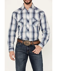 Panhandle Men's Plaid Print Long Sleeve Pearl Snap Performance Western Shirt