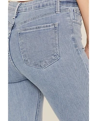 Just Black Denim Women's Light Wash Cropped Kick Flare Jeans