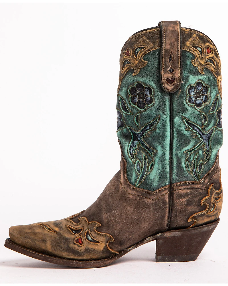 Dan Post Women's Blue Bird Wingtip Western Boots - Snip Toe