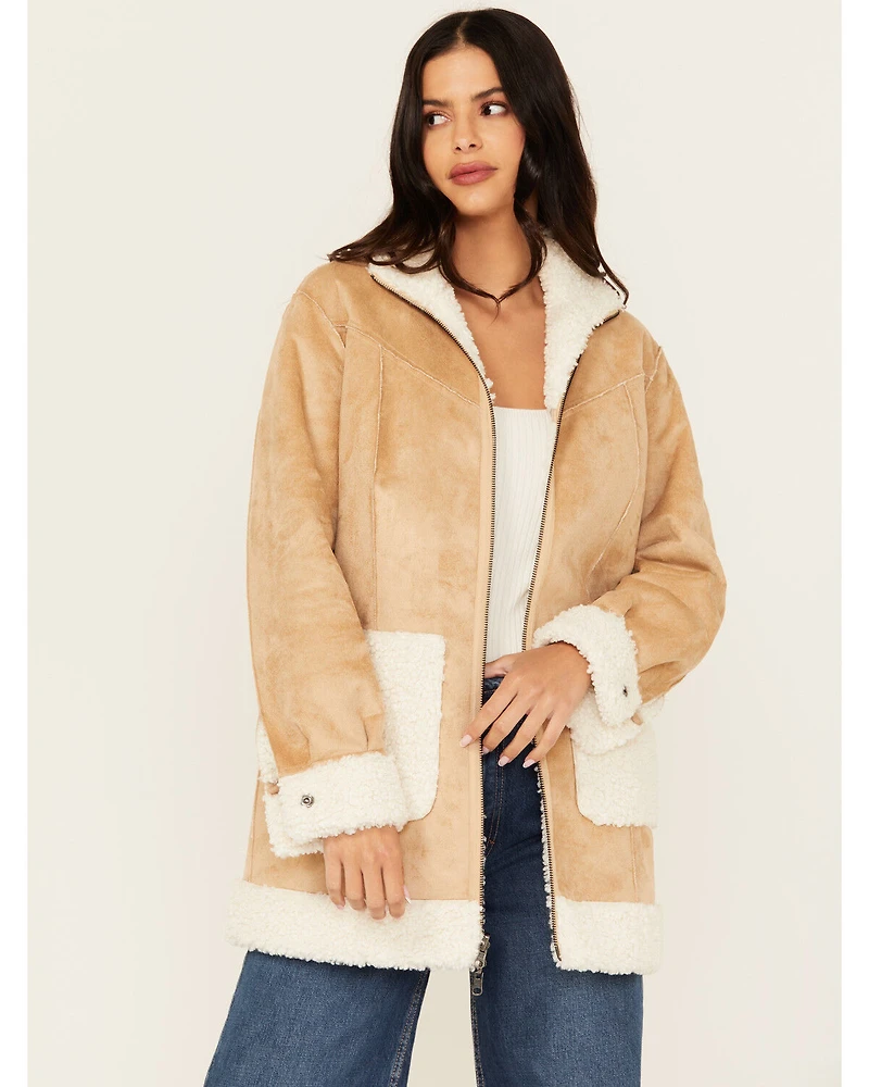 Shyanne Women's Reversible Faux Suede Sherpa Jacket