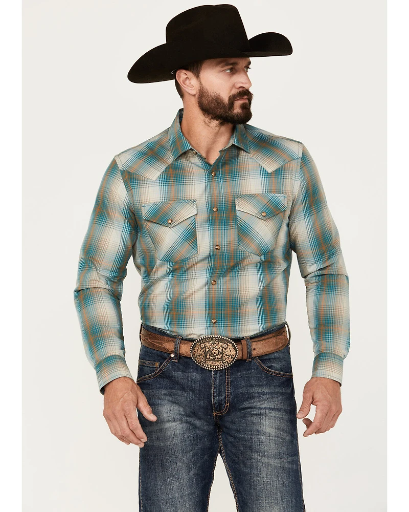 Pendleton Men's Frontier Plaid Print Long Sleeve Snap Western Shirt