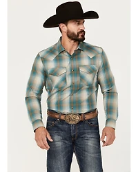 Pendleton Men's Frontier Plaid Print Long Sleeve Snap Western Shirt