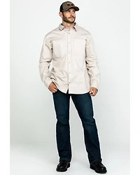 Hawx Men's Khaki Stretch Twill Long Sleeve Work Shirt