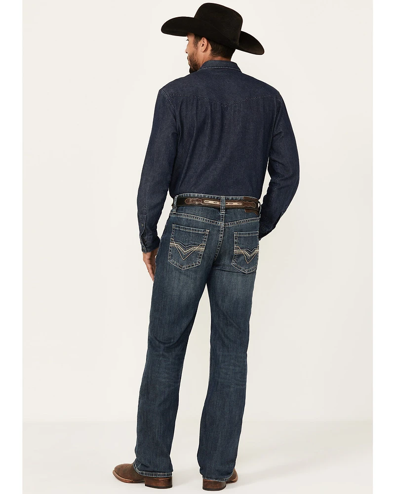Rock & Roll Denim Men's Double Barrel Reflex Medium Wash Relaxed Straight Leg Stretch Jeans