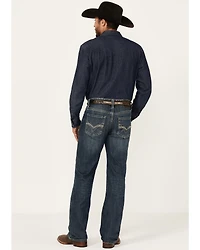 Rock & Roll Denim Men's Double Barrel Reflex Medium Wash Relaxed Straight Leg Stretch Jeans