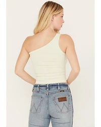Fornia Women's Top One Shoulder Ribbed Cami