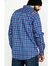 Ariat Men's Collins FR Plaid Print Long Sleeve Button Down Work Shirt - Tall