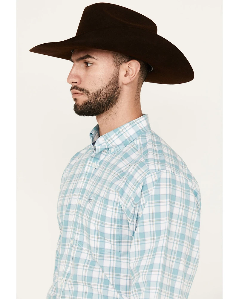Ariat Men's Edward Plaid Print Long Sleeve Button-Down Performance Western Shirt