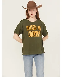 Day Dreamer Women's Raised On Country Short Sleeve Graphic Tee