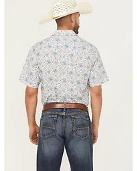 Roper Men's West Made Paisley Print Short Sleeve Pearl Snap Western Shirt