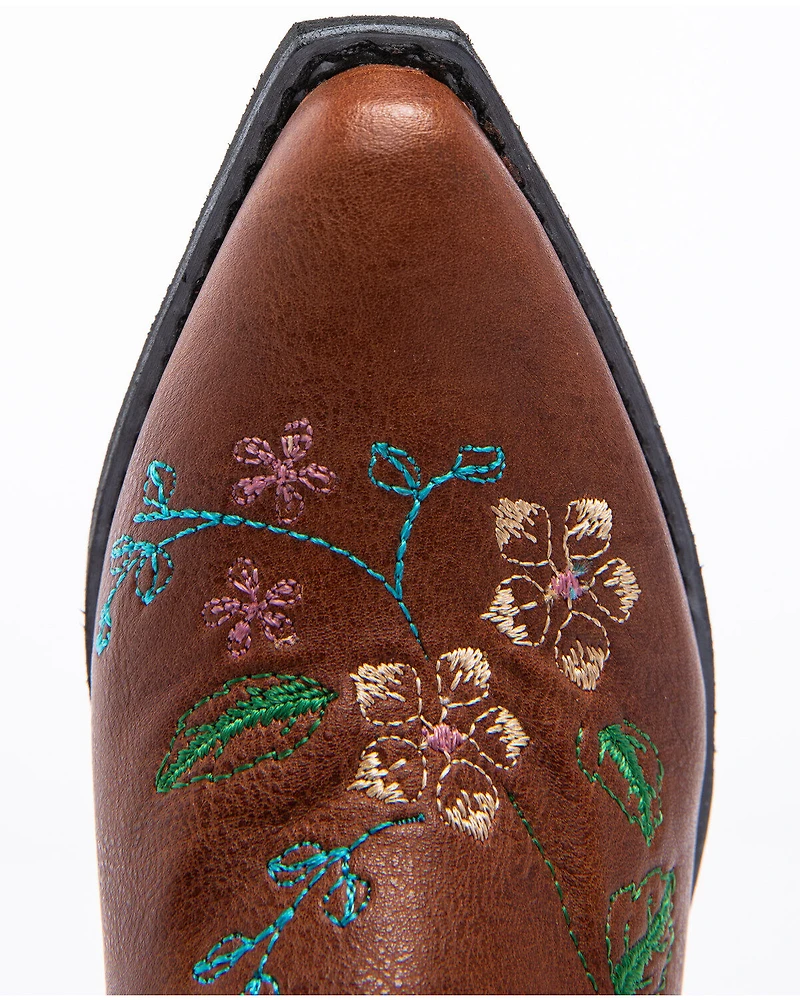 Shyanne Girls' Floral Embroidery Western Boots - Snip Toe