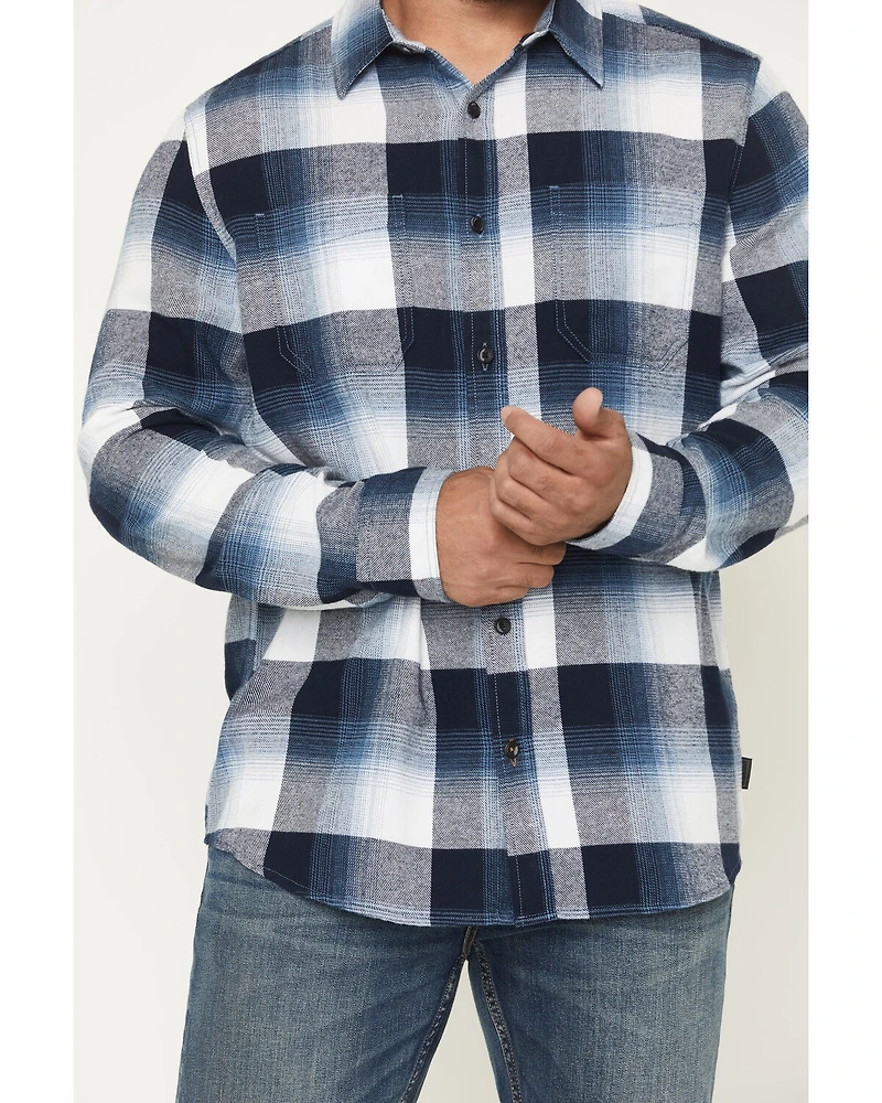 Brothers and Sons Men's Marksman Plaid Print Long Sleeve Button-Down Flannel Shirt