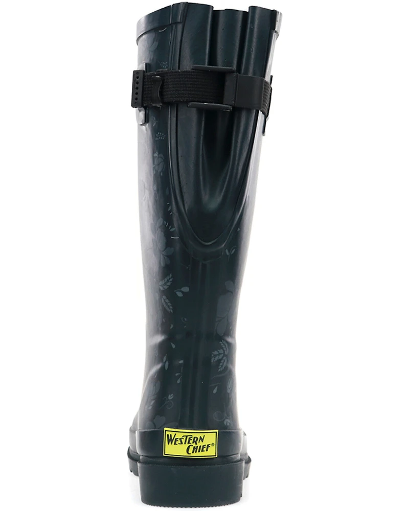 Western Chief Women's Feminine Floral Wide Calf Tall Rain Boots
