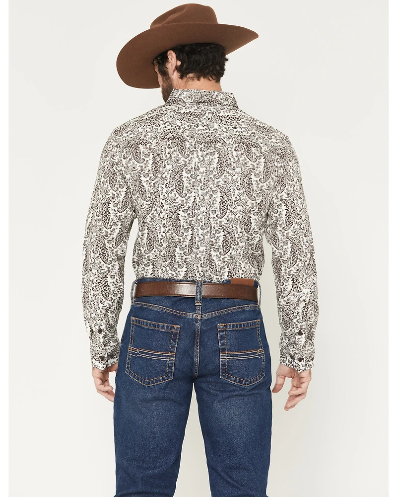 Cody James Men's Dagget 2.0 Paisley Print Long Sleeve Button-Down Stretch Western Shirt