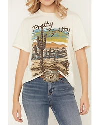 Shyanne Women's Pretty Gritty Embroidered Short Sleeve Graphic Tee