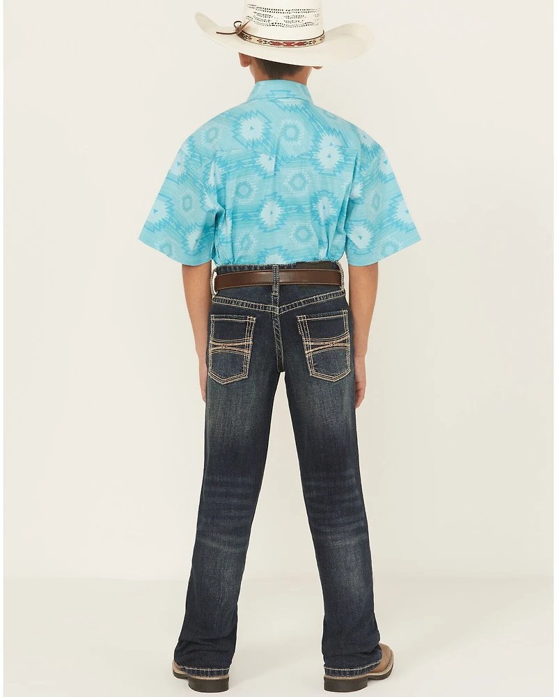 Hooey by Rock & Roll Denim Boys' Dark Wash Barbed Revolver Straight Stretch Jeans