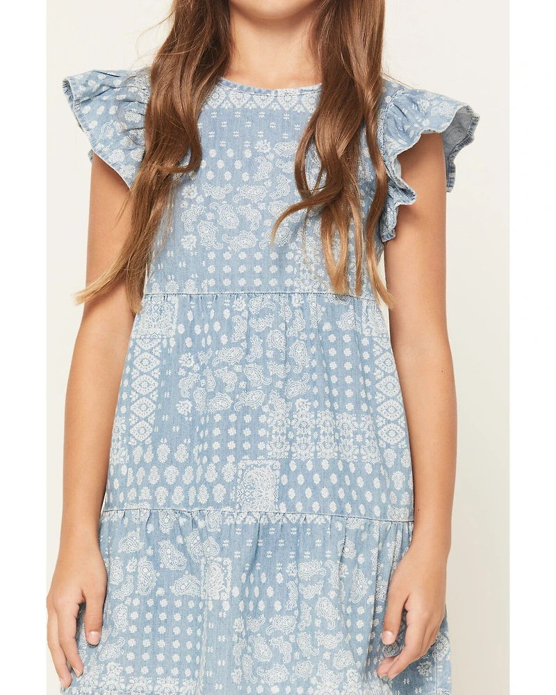 Wrangler Girls' Bandana Print Denim Dress