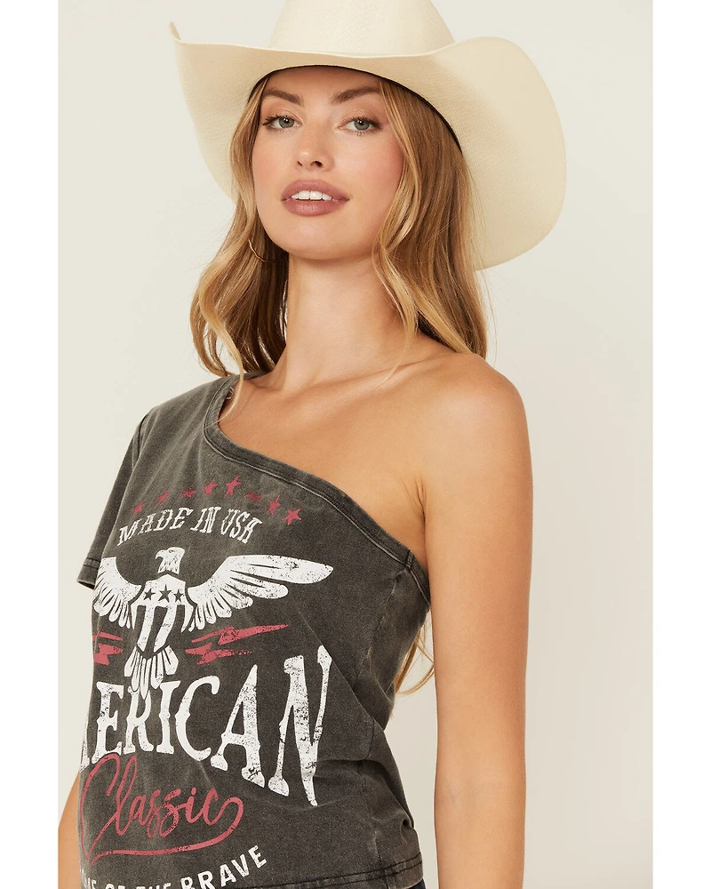 Youth Revolt Women's Americana One Shoulder Tee