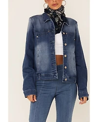 Shyanne Women's Henderson Medium Wash Button Down Denim Jacket