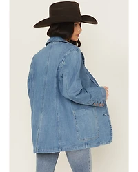 Wrangler Women's Modern Button-Down Denim Blazer