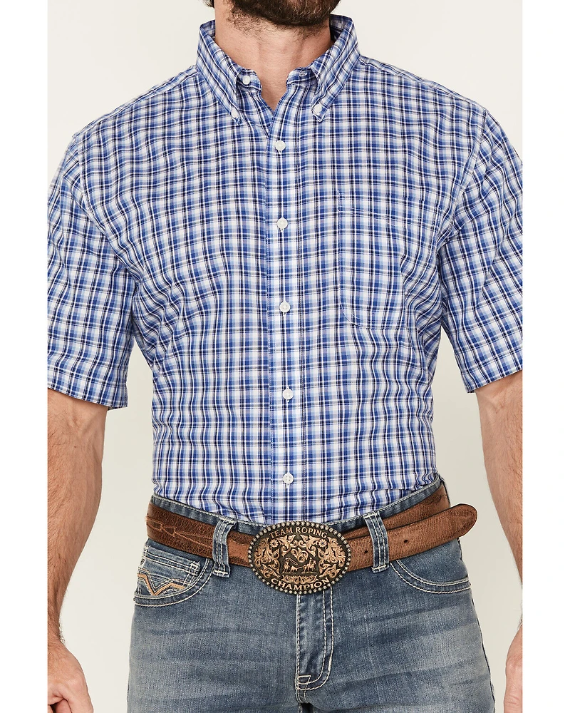 Wrangler Riata Men's Assorted Plaid Print Short Sleeve Button-Down Western Shirt
