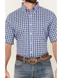 Wrangler Riata Men's Assorted Plaid Print Short Sleeve Button-Down Western Shirt