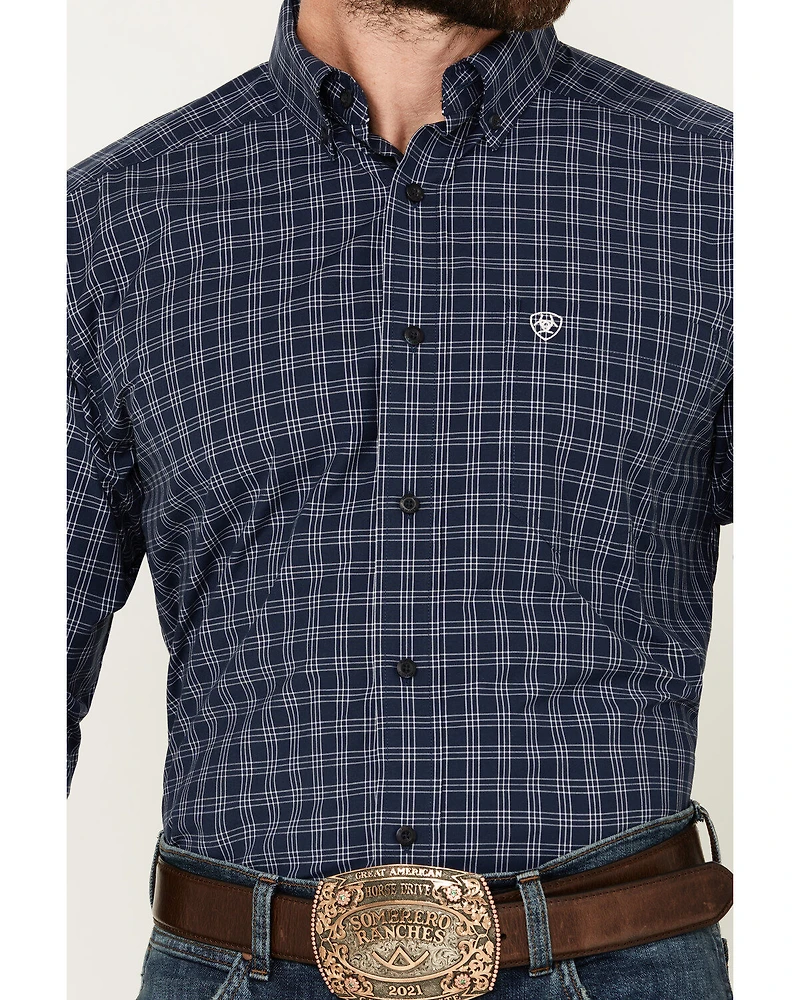 Ariat Men's Prestcot Windowpane Plaid Print Long Sleeve Performance Shirt