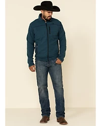 Powder River Outfitters Men's Teal Waffle Melange Knit Zip-Front Jacket