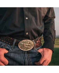 Montana Silversmiths Men's Engraved Christian Cowboy Belt Buckle