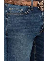 DEVIL-DOG Dungarees Men's Ash Medium Wash Bootcut Performance Stretch Denim Jeans
