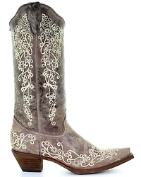 Corral Women's Crater with Bone Embroidery Western Boots - Snip Toe