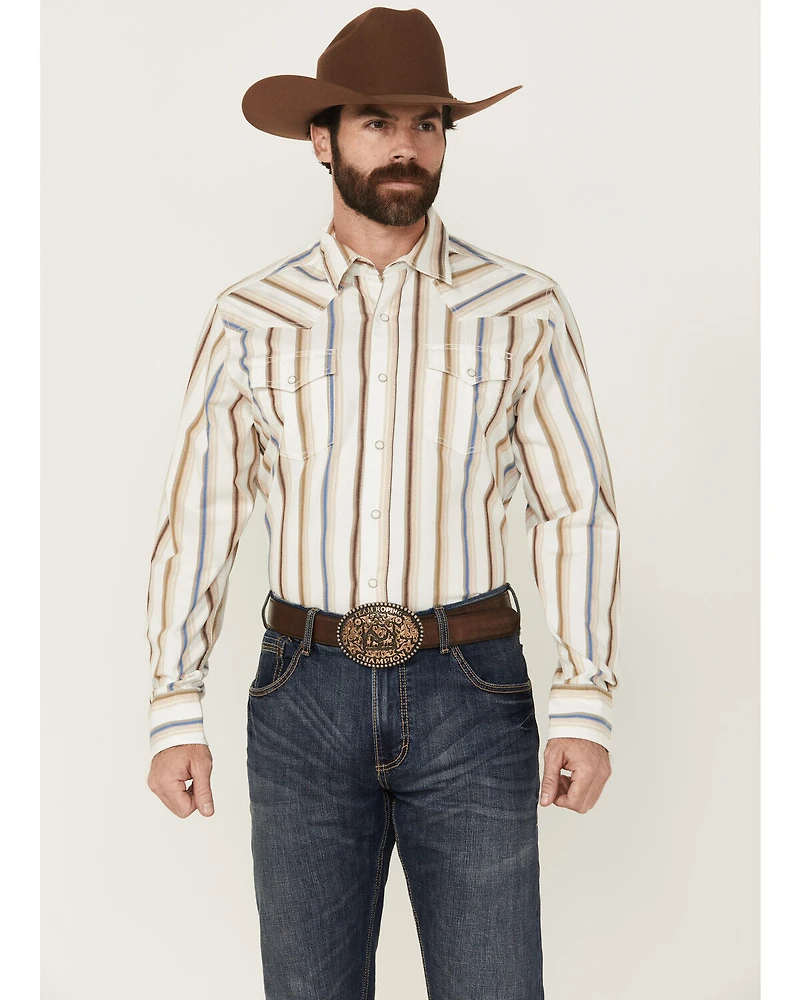 Wrangler Retro Men's Striped Print Long Sleeve Snap Stretch Western Shirt