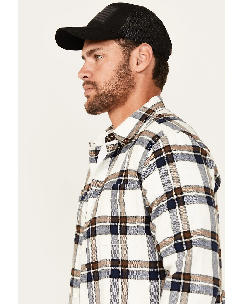 Brothers and Sons Men's Yukon Plaid Print Long Sleeve Button-Down Flannel Shirt