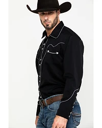 Scully Men's Embroidered Long Sleeve Snap Western Shirt