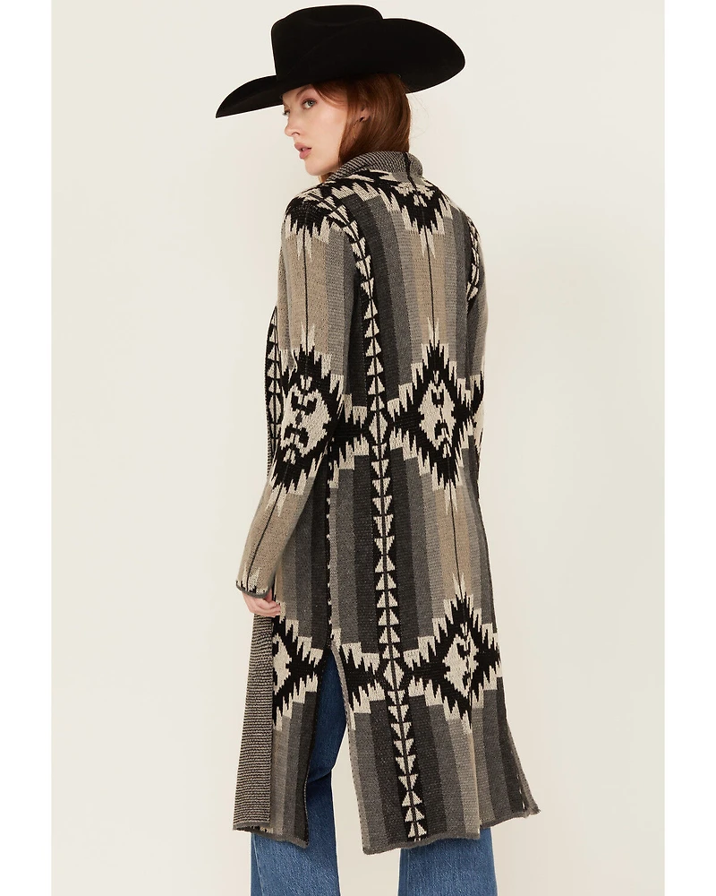 Rock & Roll Denim Women's Southwestern Print Duster Cardigan