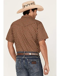 Cody James Men's Rabbit Foot Geo Print Short Sleeve Snap Western Shirt