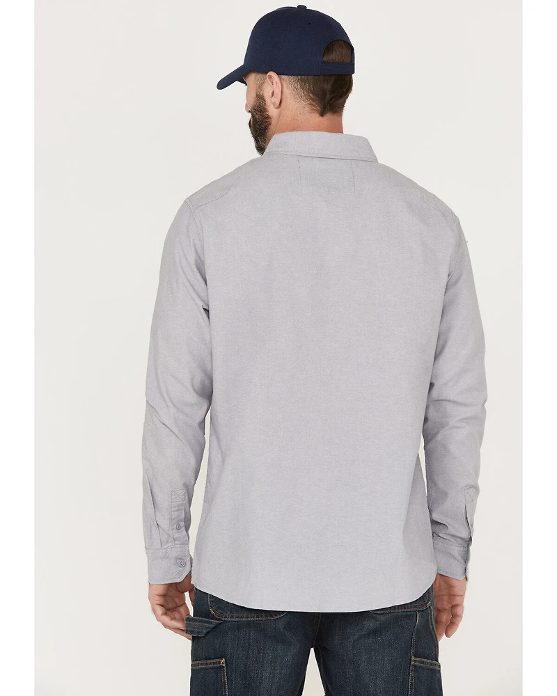 Hawx Men's Chambray Sun Protection Solid Long Sleeve Button-Down Western Shirt - Big