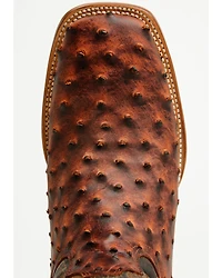 Tanner Marl Men's Exotic Ostrich Print Western Boots - Broad Square Toe
