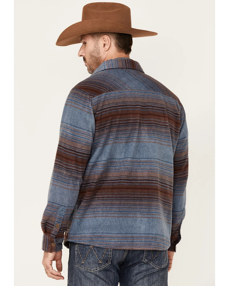 Gibson Men's Multi Baja Horizontal Stripe Long Sleeve Button-Down Western Shirt