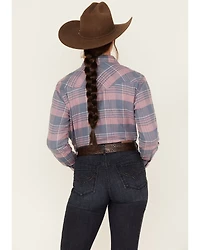 Wrangler Women's Boot Barn Exclusive Plaid Print Long Sleeve Western Flannel Pearl Snap Shirt