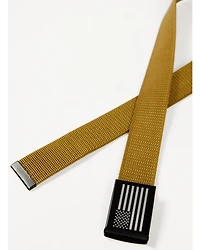 Hawx Men's Antiqued Flag Plaque Buckle Belt