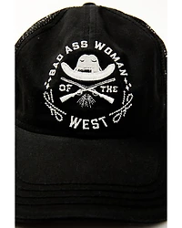 Idyllwind Women's Bad Ass Woman Embroidered Mesh Back Ball Cap