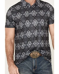 Rock & Roll Denim Men's Southwestern Striped Short Sleeve Button-Down Polo