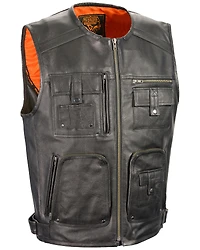 Milwaukee Leather Men's Zipper Front Super Utility Multi Pocket Vest - 3X