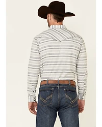 Moonshine Spirit Men's Line Dance Horizontal Stripe Long Sleeve Snap Western Shirt