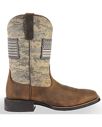 Ariat Men's Distressed Camo Sport Patriot Western Boots - Broad Square Toe