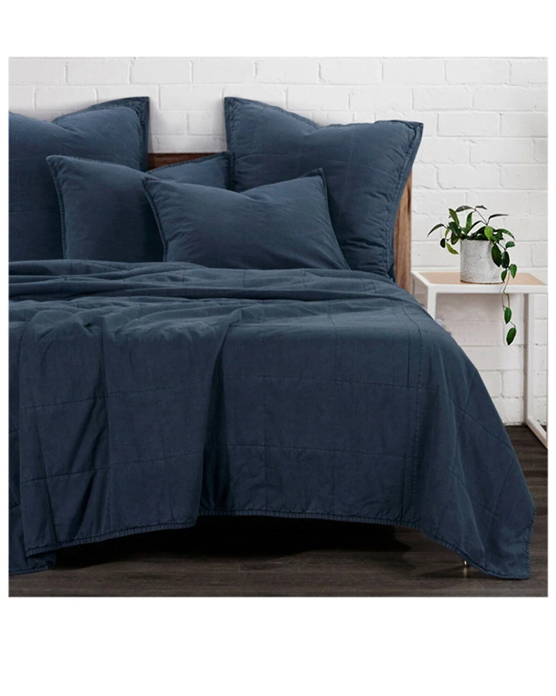 HiEnd Accents Denim Stonewashed Cotton Canvas King Coverlet Set